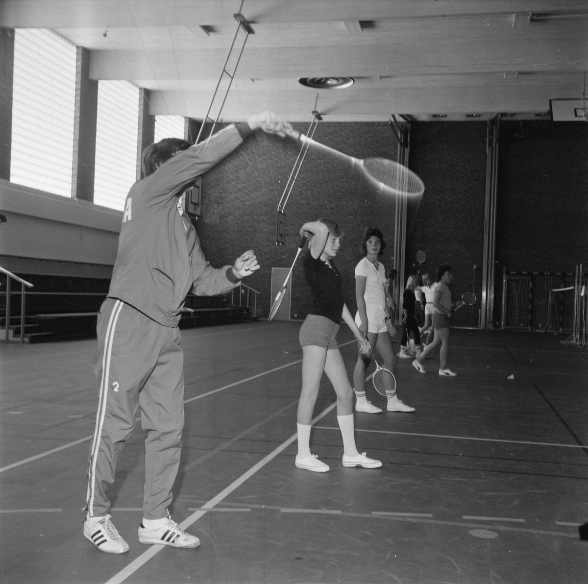Badmintonträning, Tierp, Uppland 1971
