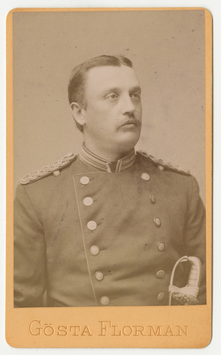 Porträtt av fanjunkare Hanberg vid Västgöta regemente I 6.