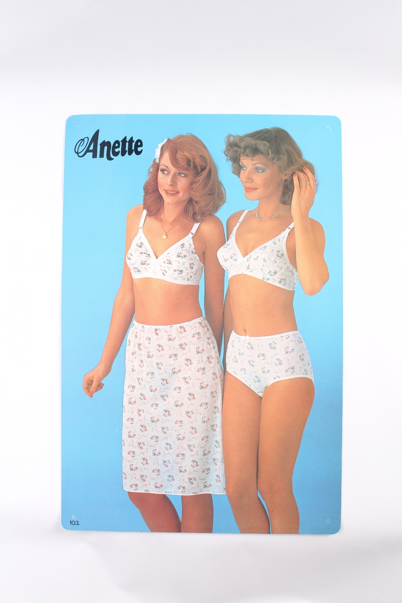 Reklameplakat for Anette. Trykt på begge sider