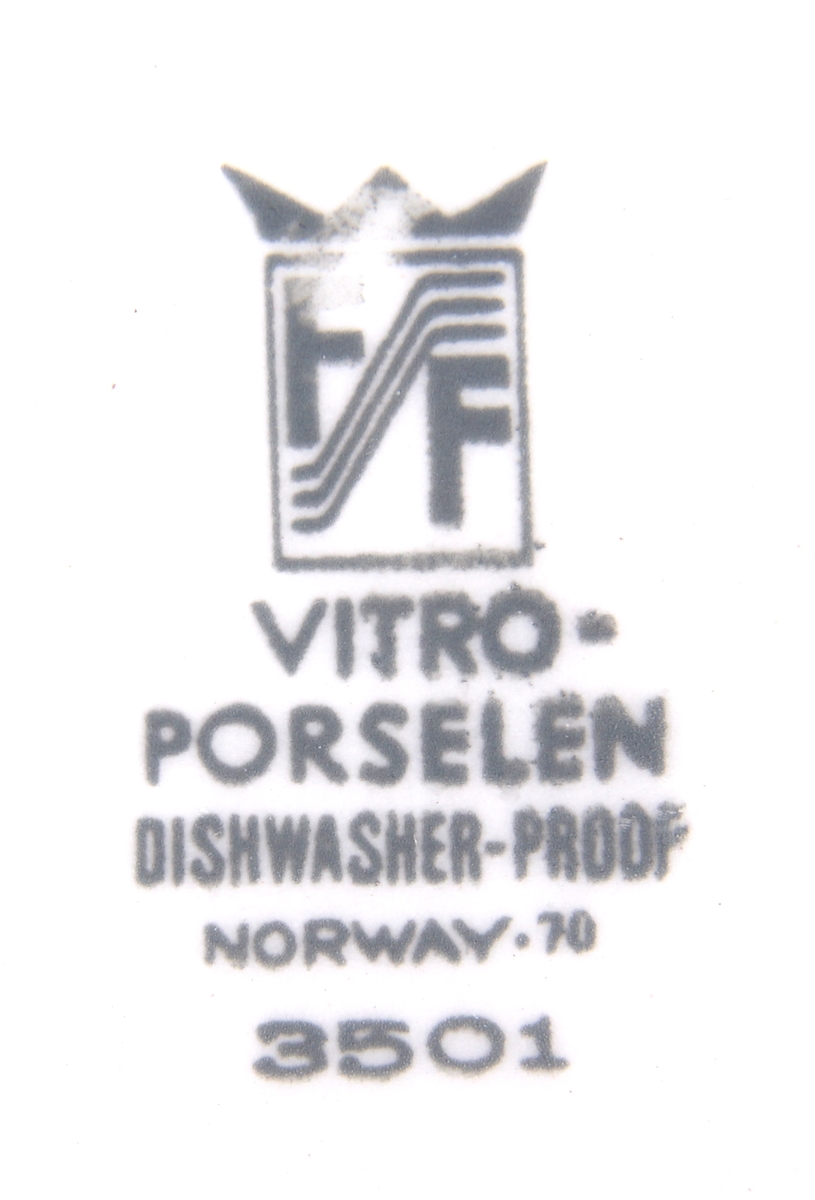 Tallerken med monogram til firma Jonas Øglænd, Sandnes.