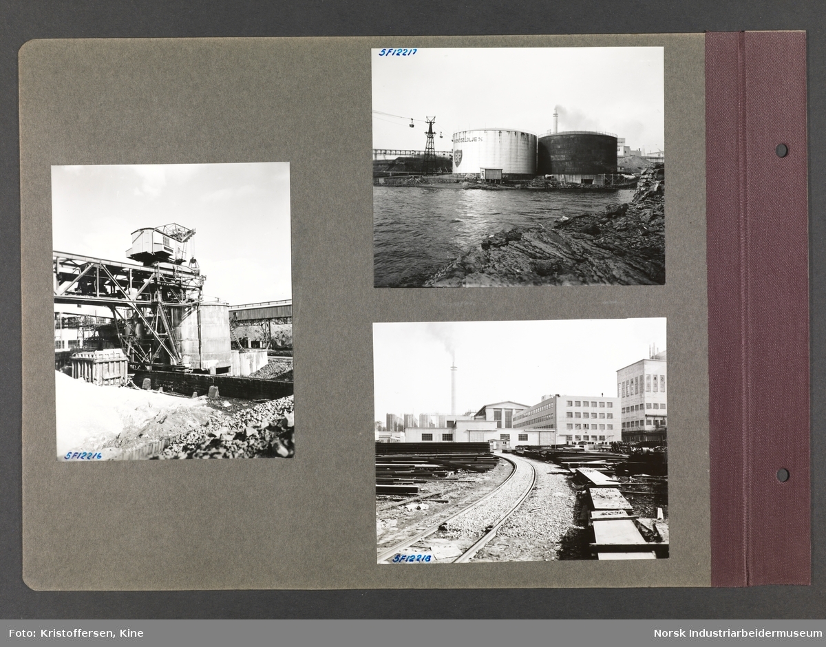 Fotoalbum med 50 sider og 123 innlimte fotografier fra Norsk Hydro på Herøya.