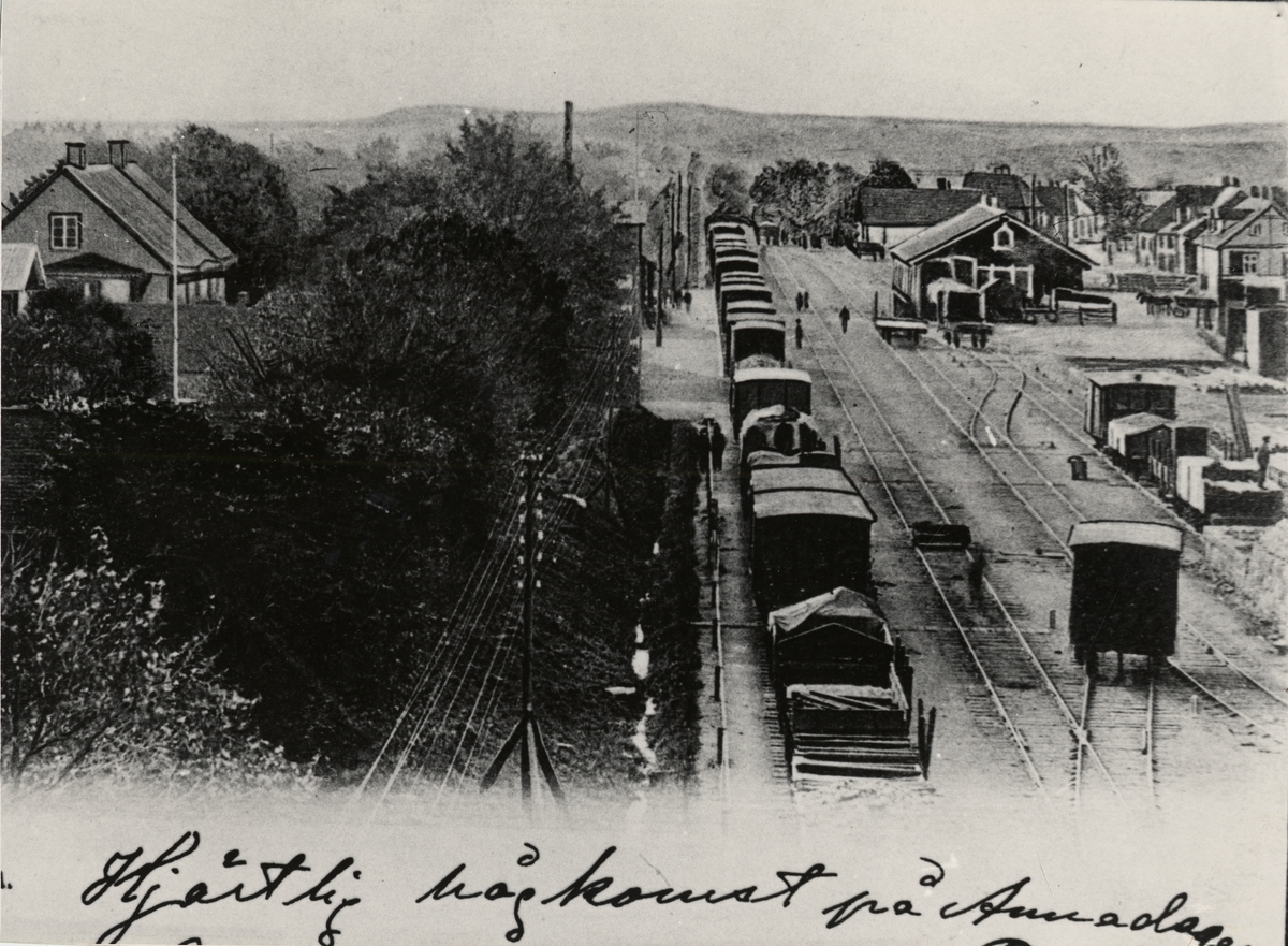 Utsikt från järnvägens pumpstation i Osby 1902