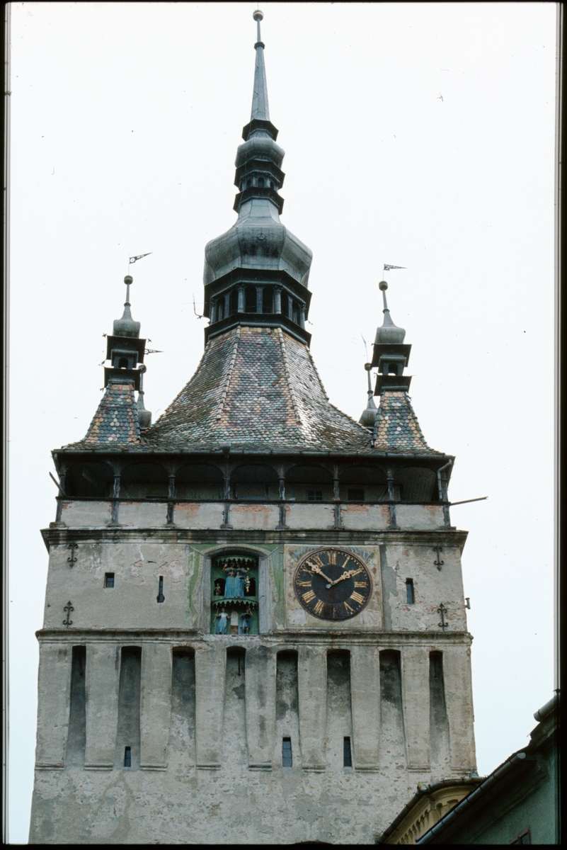 Klocktornet Turnul cu Ceas i Sighișoara i Rumänien.