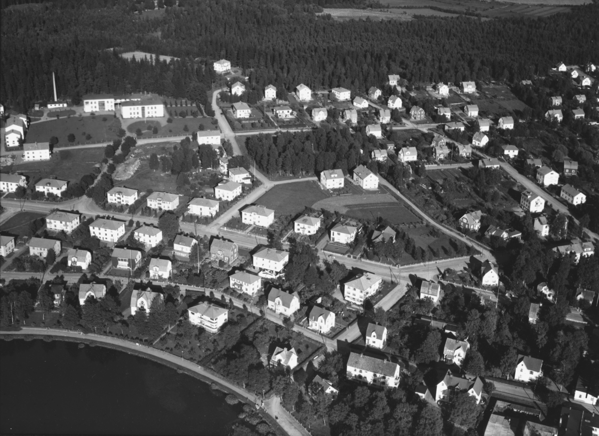 Flygfoto över Nässjö i Jönköpings kommun. Nr  M 1004.