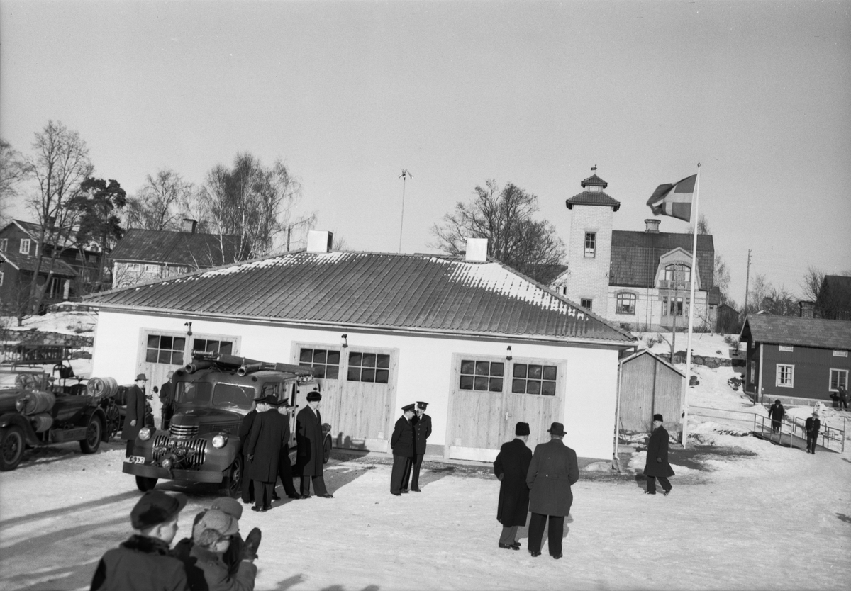 Invigning av ny brandstation i Örbyhus, Uppland 1952