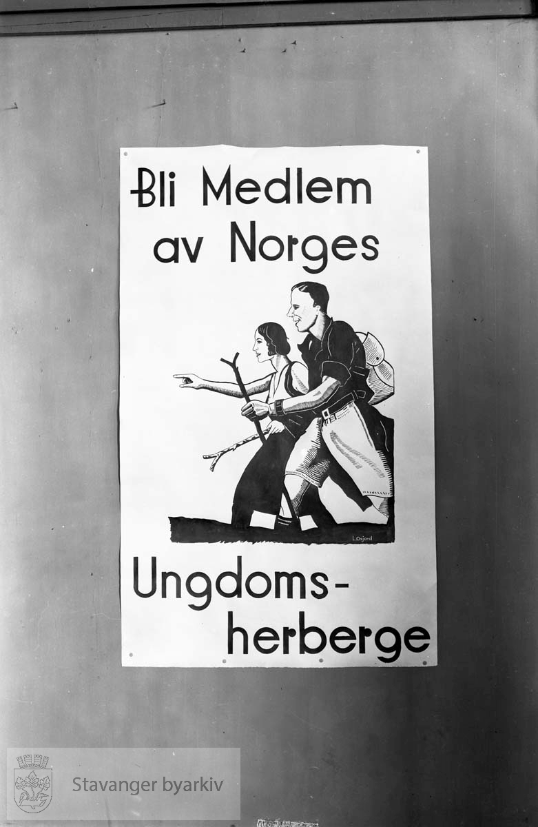 Stavanger Ungdomsherberge, reklameplakat