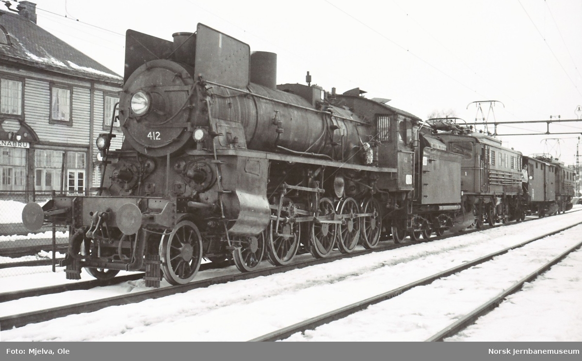 Prøvekjøring og belastningsprøve damplokomotiv type 26c nr. 412 etter revisjon.
