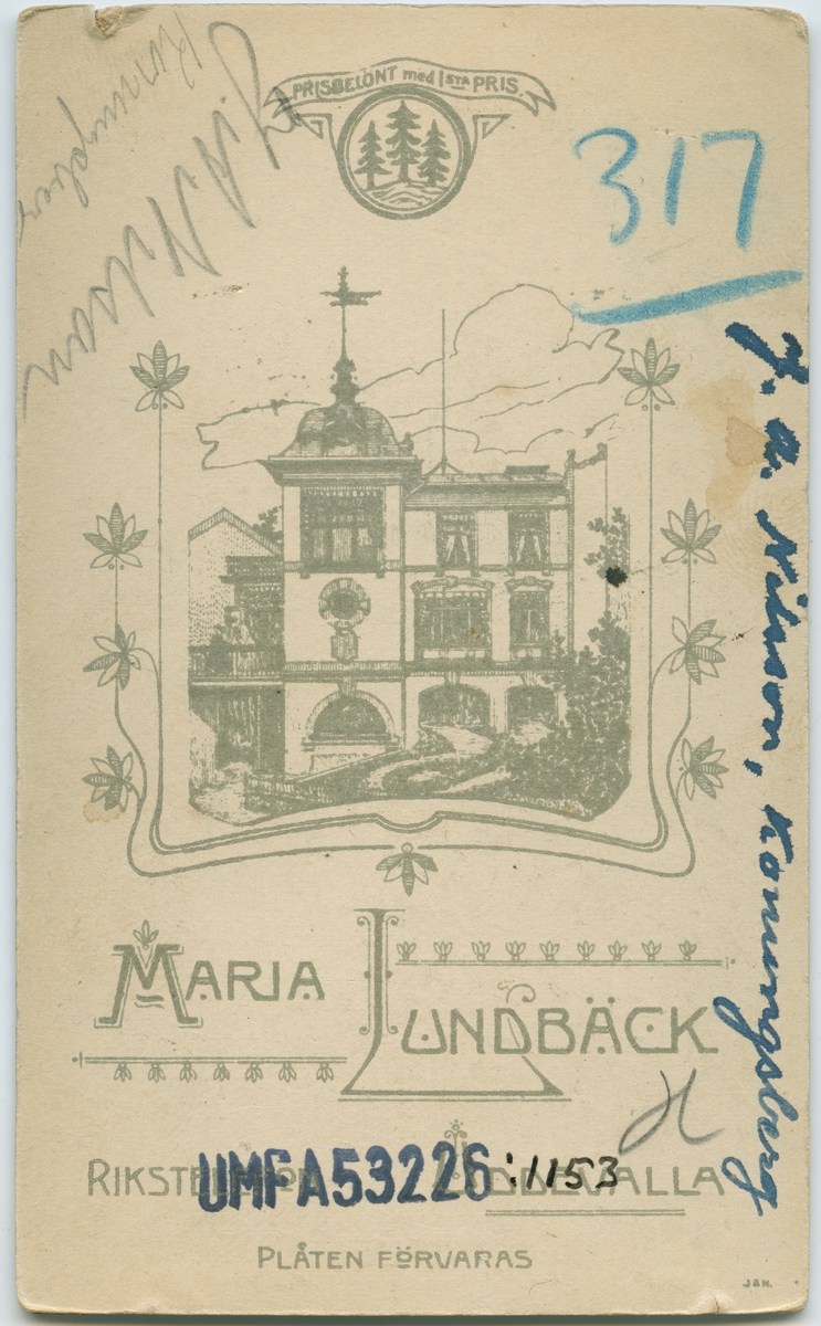 Text på kortets baksida: "J. A. Nilsson, Kungsberg".