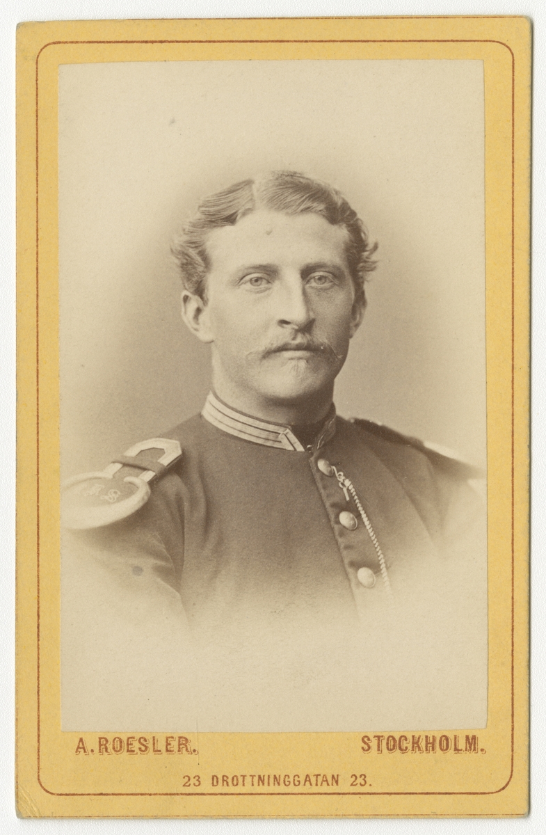 Porträtt av Carl Adam Justus von Schoting, officer vid Jämtlands fältjägarregemente.