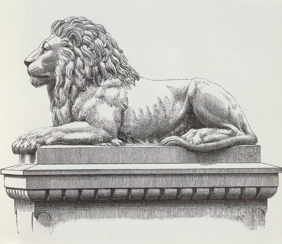 skulptur, løve