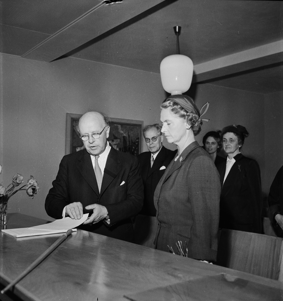 Professor Nilsson och prinsessan Sibylla, Lantbrukshögskolan, Ultuna, Uppsala 1953