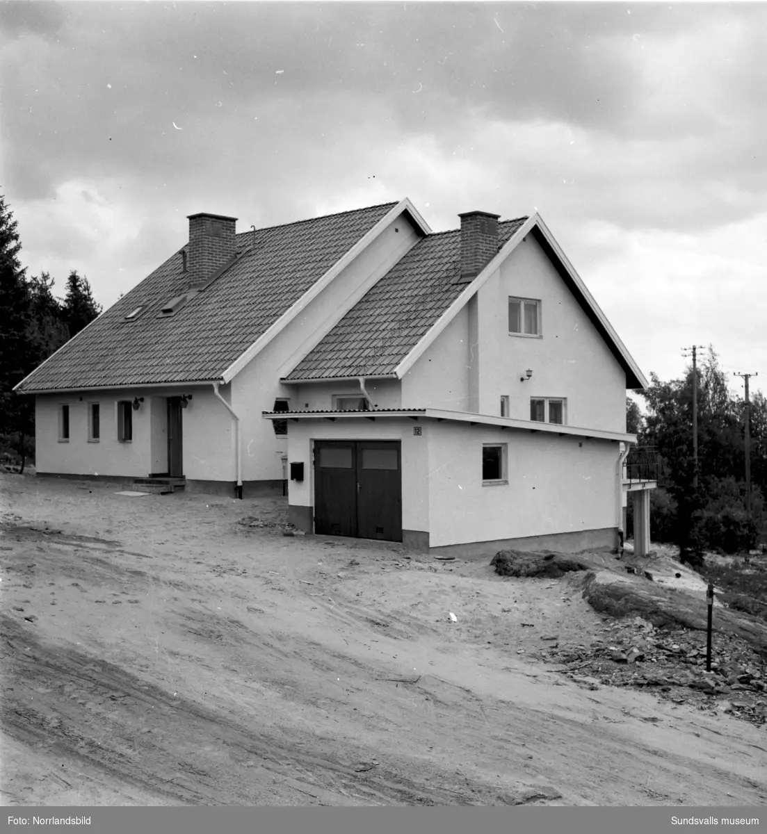 Nybyggd villa på Höjdgatan 12 i Skönsberg.