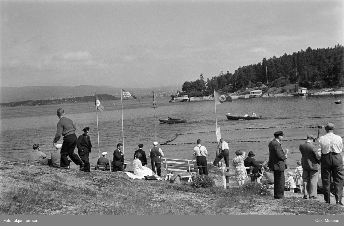 Arbeidernes båtforening, vårregatta, strand, mennesker, fjord, motorbåter