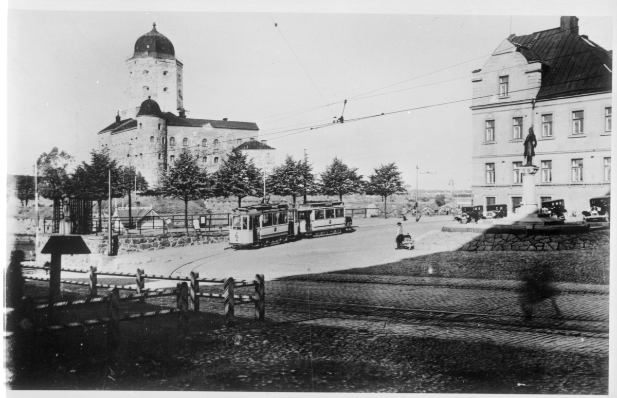 Vändslingan på Rådhustorget (Torkel Knutssons torget). Bilden är tagen medan Viborg forfarande var finskt.
