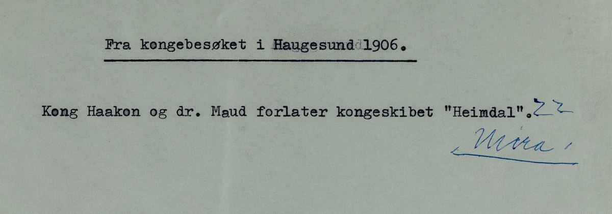 Fra kongebesøket i  Haugesund, 1906.
