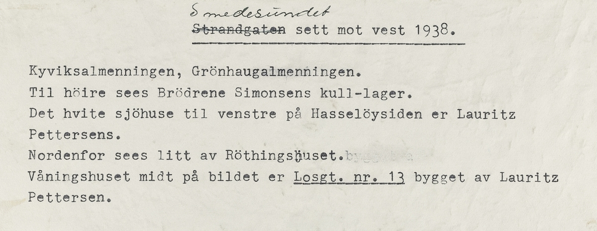 Smedasundet sett mot vest, 1938.