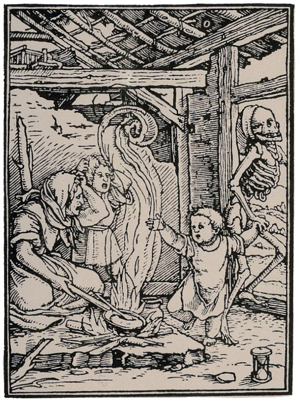 Bildet viser døden som henter et barn.