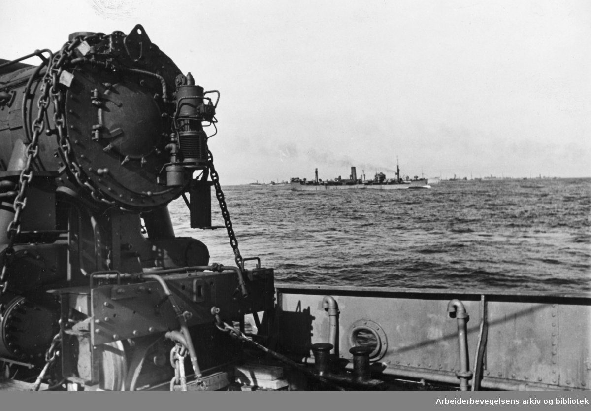 Konvoi av norsk skip under den 2. verdenskrig.