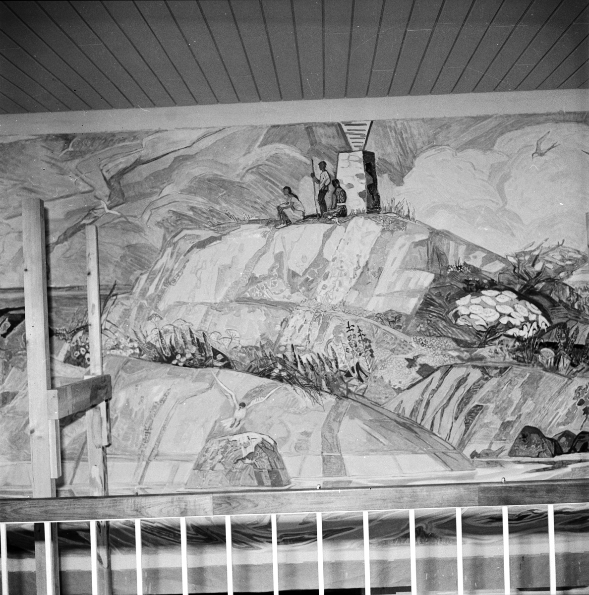 Konstverk av Harald Lindberg, Brantingsskolan, Uppsala, 1960