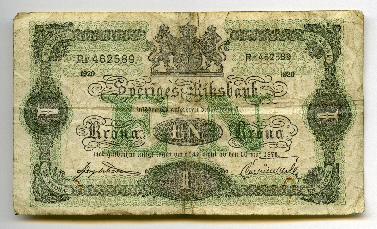 1 Krona 1920 Gustaf V.

Nr Rr 462589