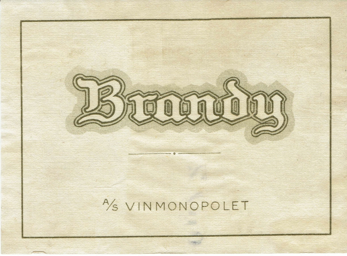 Brandy.  A/S Vinmonopolet.