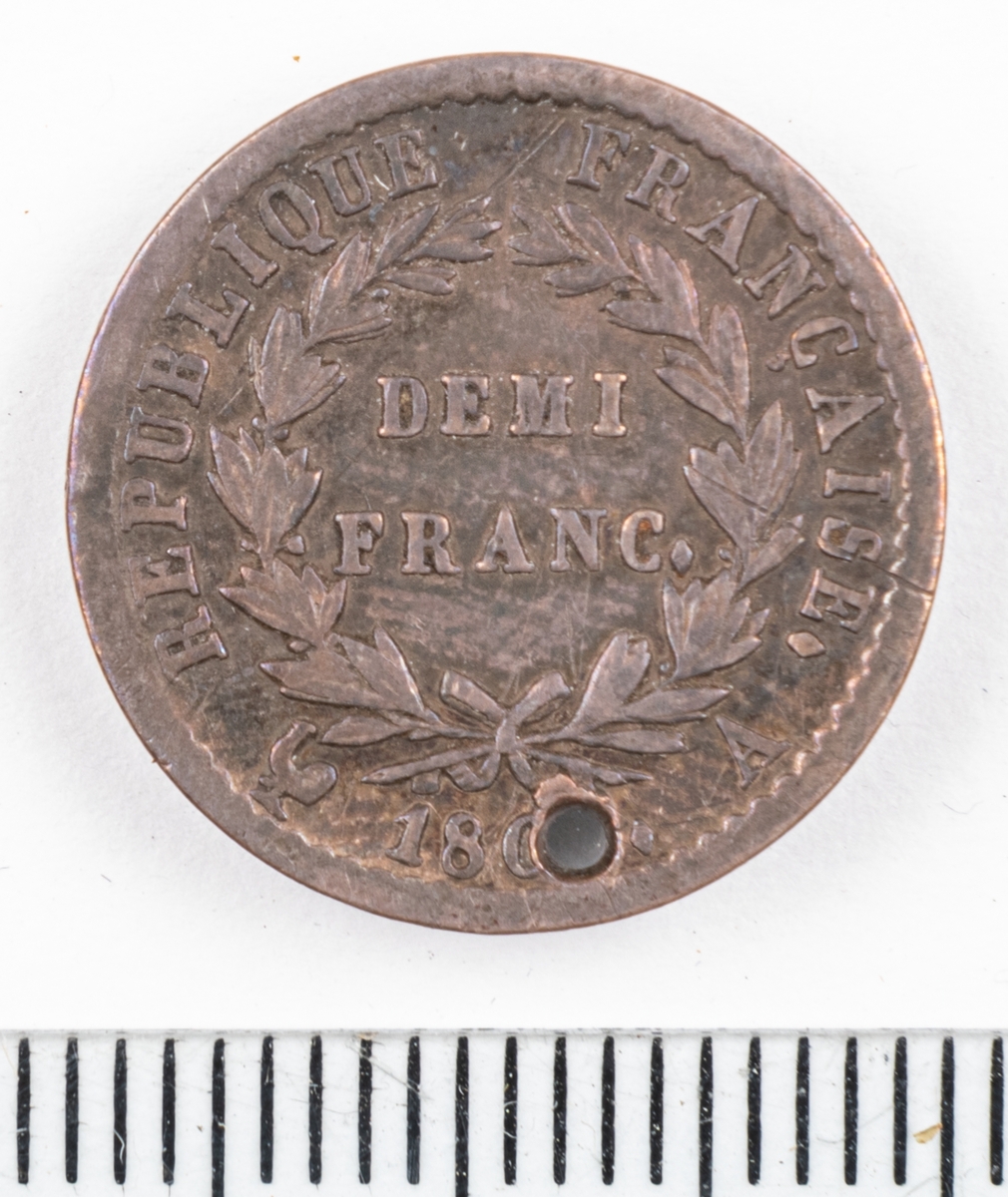 Mynt Frankrike 1808 ½ Franc