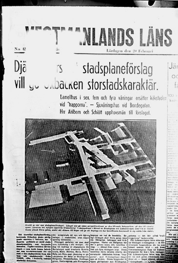 Förslag till Oxbackens ordnande ur VLT den 20 februari 1937. Västerås.