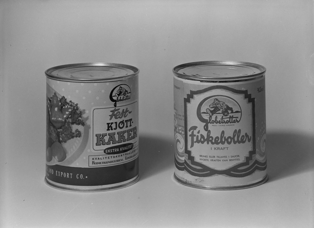 Globetrotter hermetikk fra A/S Trondhjem Canning and Export Co. for Aktietrykkeriet