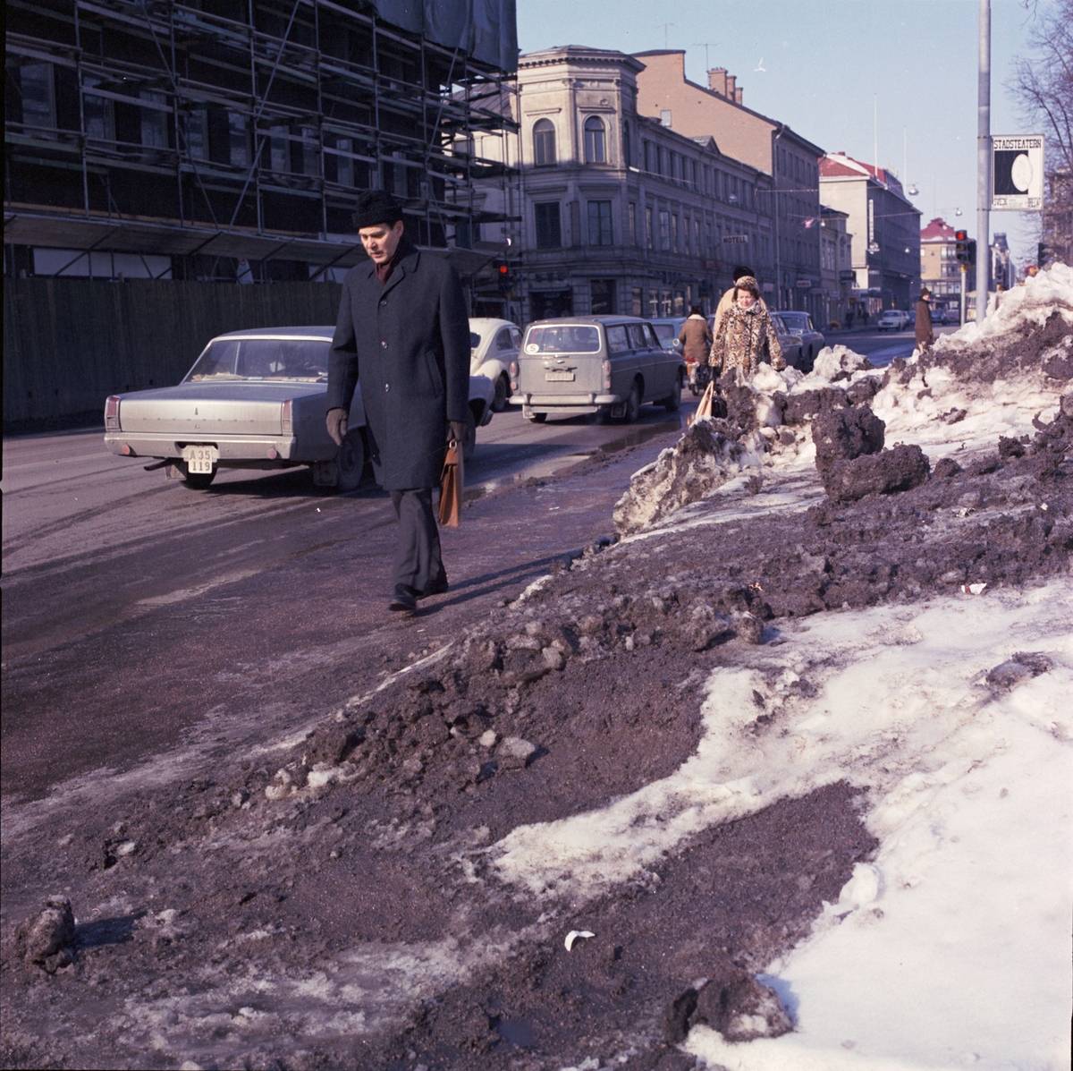 Trafik på Kungsgatan, Uppsala 1970