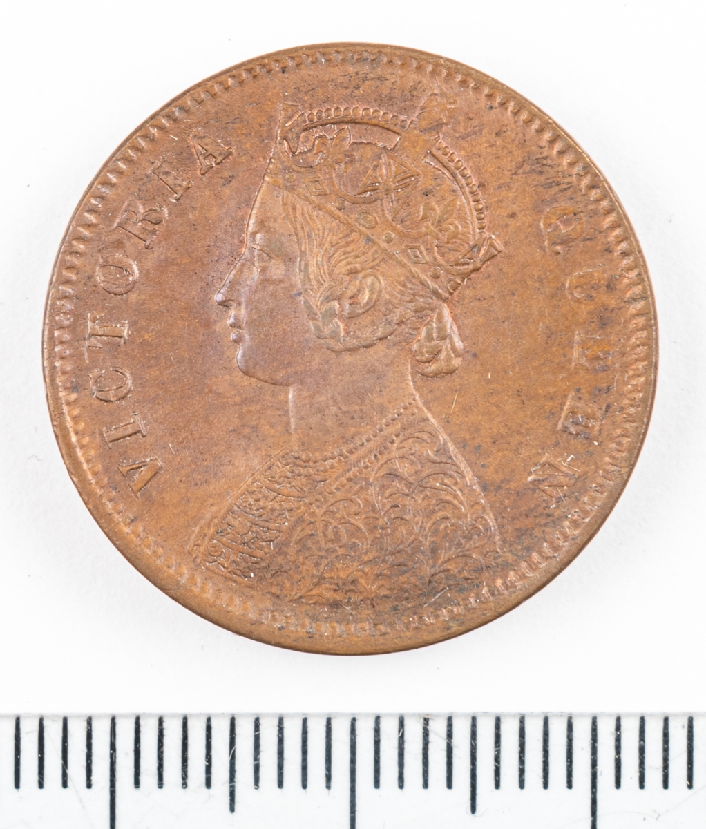 Mynt Indien 1874, 1/4 Anna.