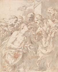 Jesus helbreder en blind [Tegning]