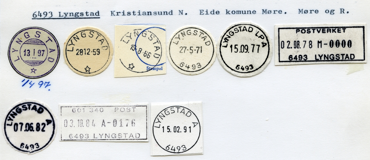 Stempelkatalog, 6493 Lyngstad, Kristiansund, Eide kommune, Møre og Romsdal