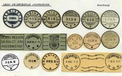 Stempelkatalog 1600 Fredrikstad postkontor. Fredrikstad komm