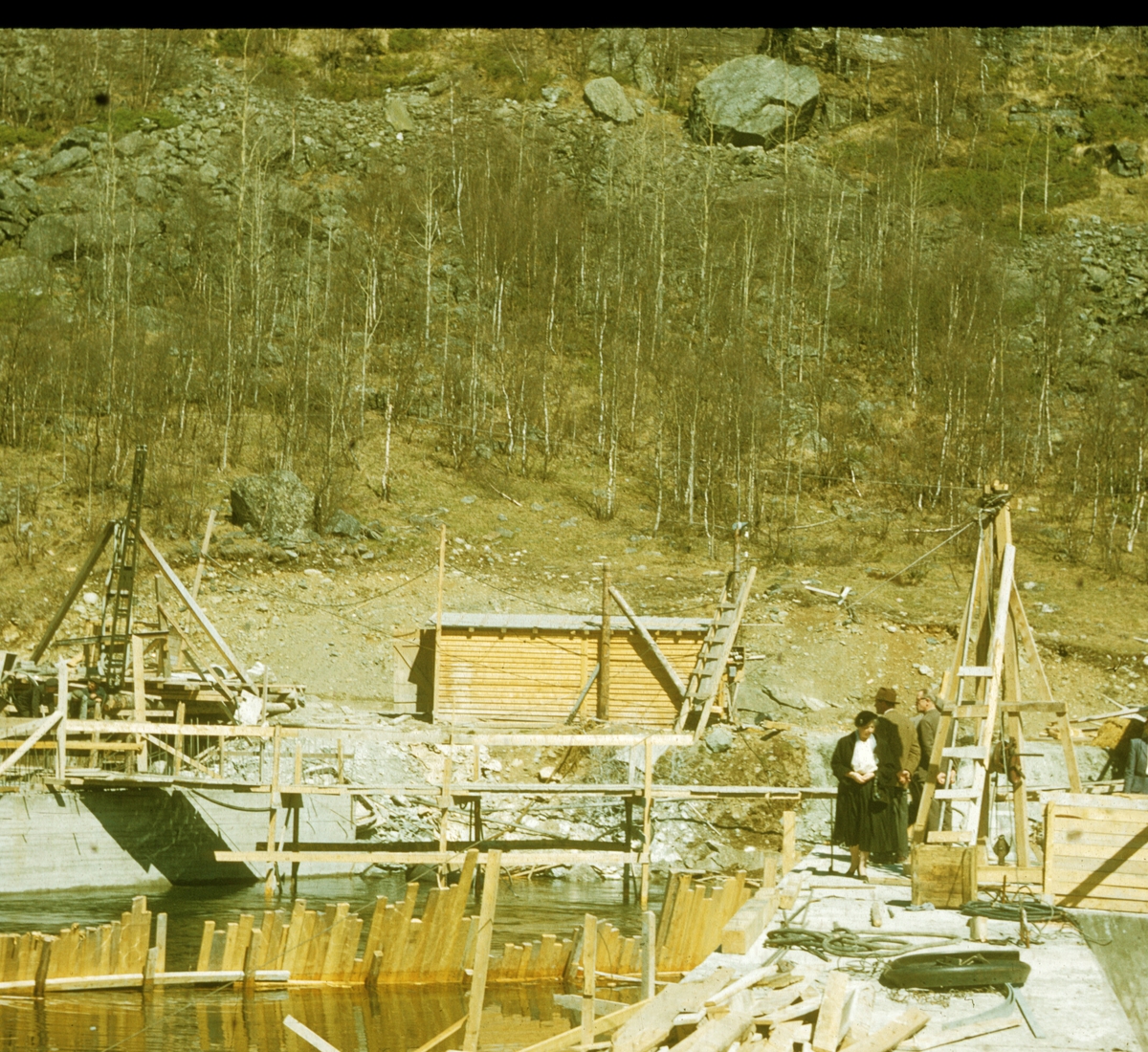 Oslo Lysverker. Befaring Brekkefoss dam. 1957