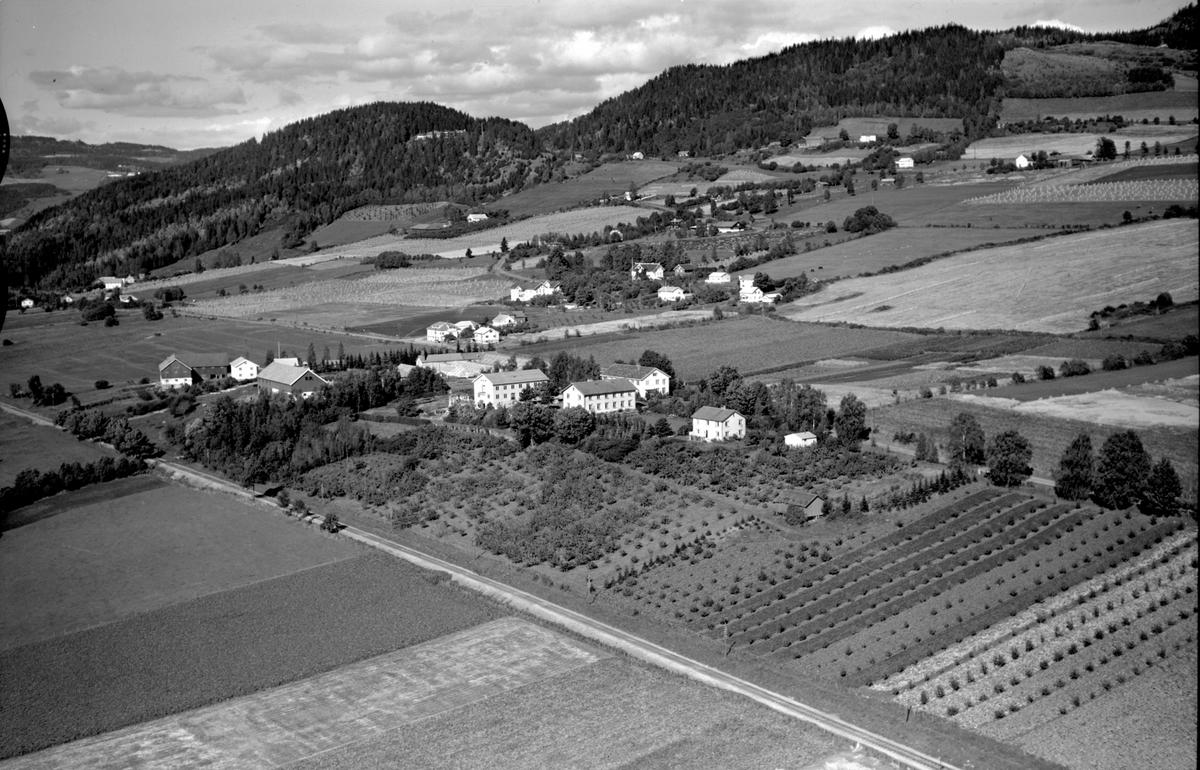 Flyfoto av Vea Hagebruksskole, Moelv, Ringsaker.