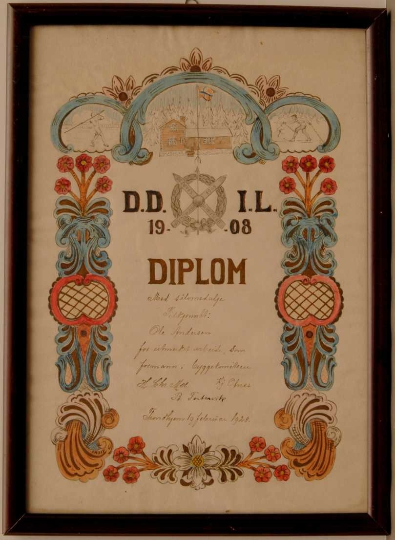 Diplom i glass og ramme - Sverresborg Trøndelag Folkemuseum ...