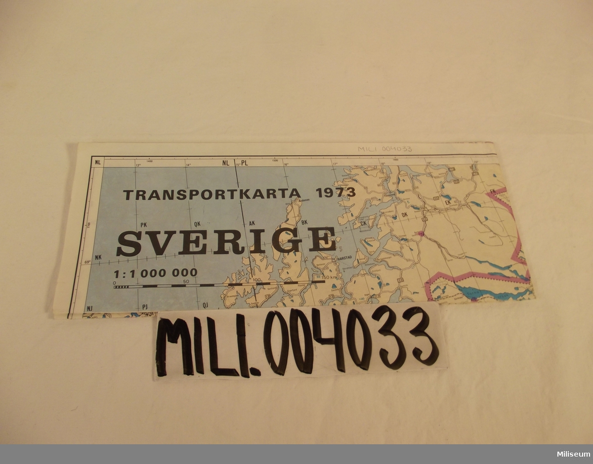 Transportkarta över Sverige 1973, 1:1 000 000