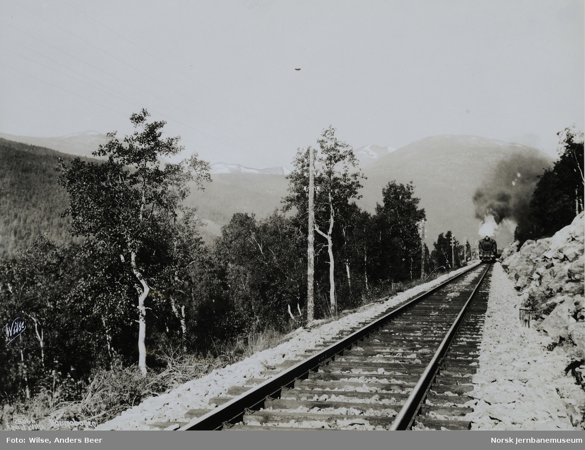 Sporet mellom vendetunnelen og Bjorli med oppadgående tog