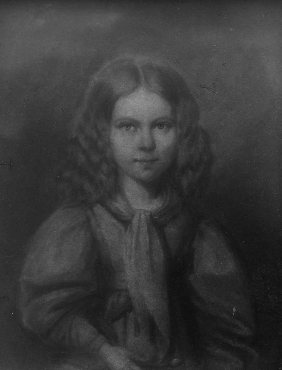 Antakelig portrett av Georgette Falsen, senere gift Benson. Datter til Hagbarth de Falsen og Alhed 'Alette' Fleischer Födt i Bergen, död i Ringkjöbing.