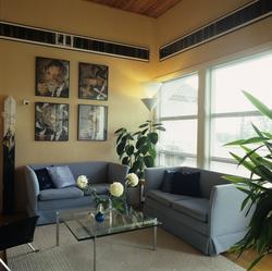 Sofakrok i kjedet hus bygget i 1982 på Slemdal i Oslo. Arkit