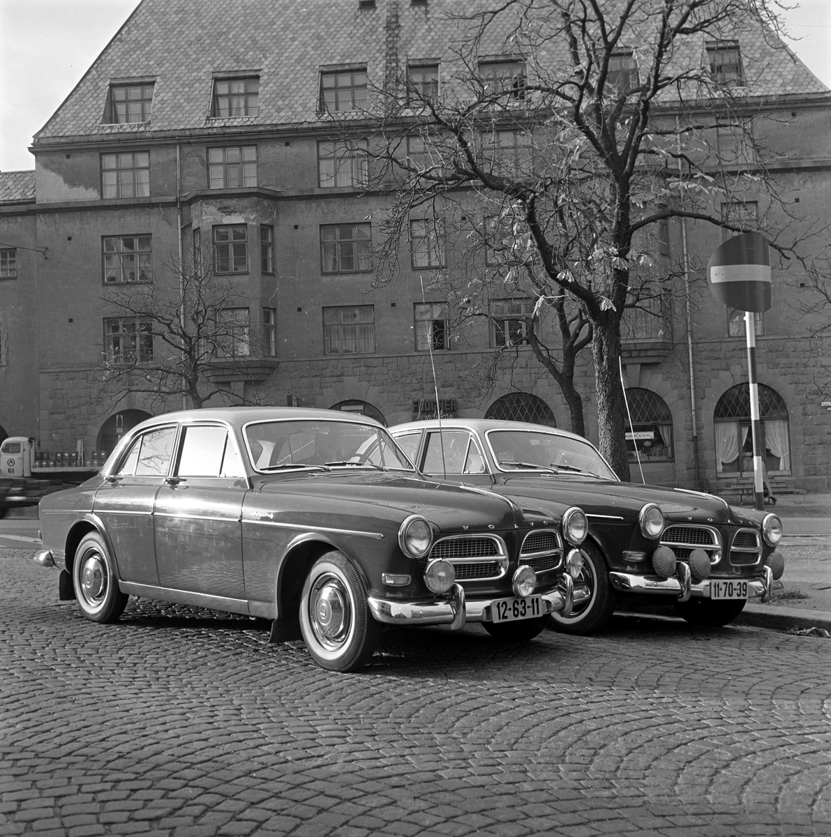 Dagbladets Volvo Amazon reportasjebiler. Fotografert november 1961.