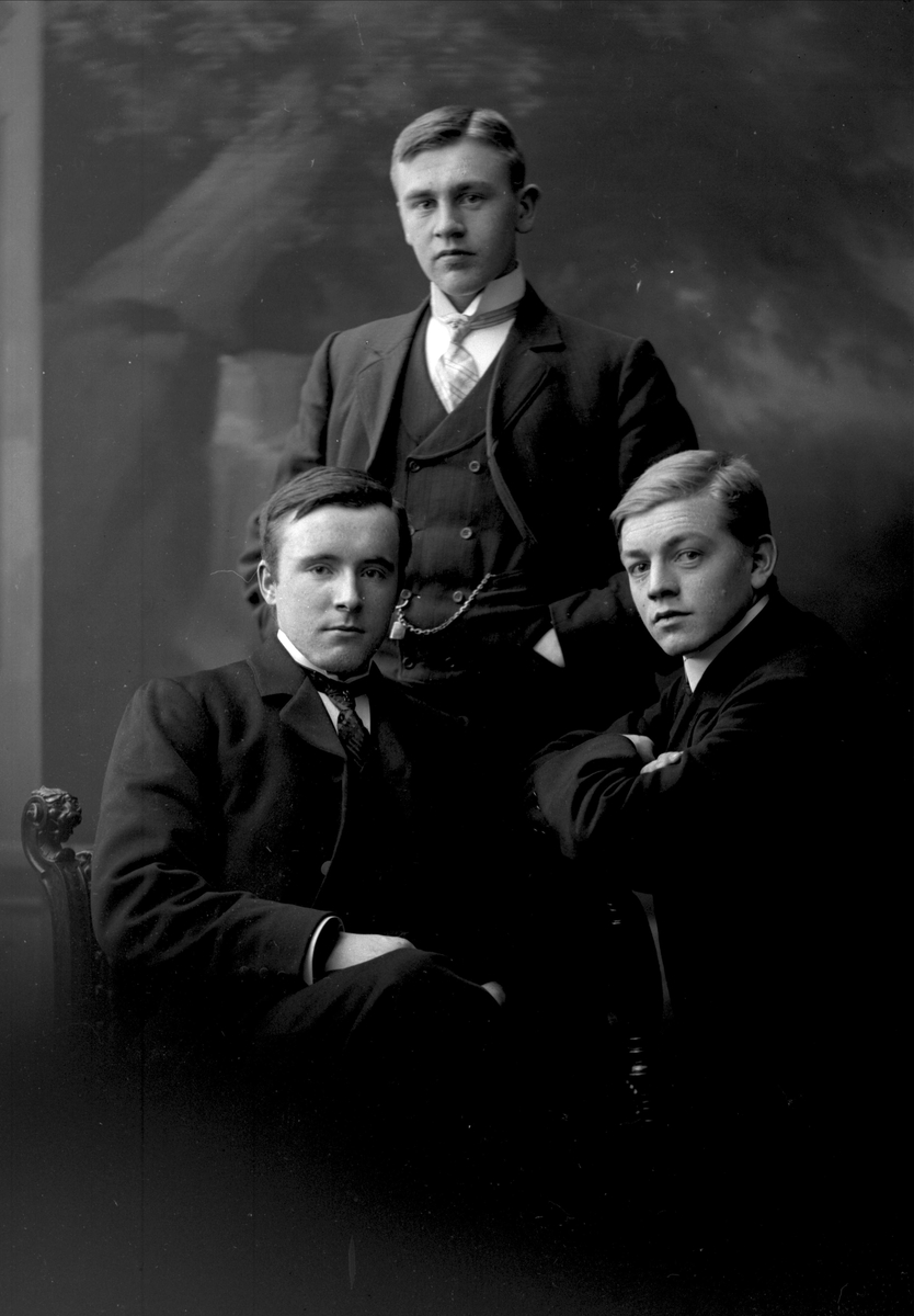 Personen til venstre er Johan Ekeberg, Aurskog. Stående bak, Ingvald Stamsaas.