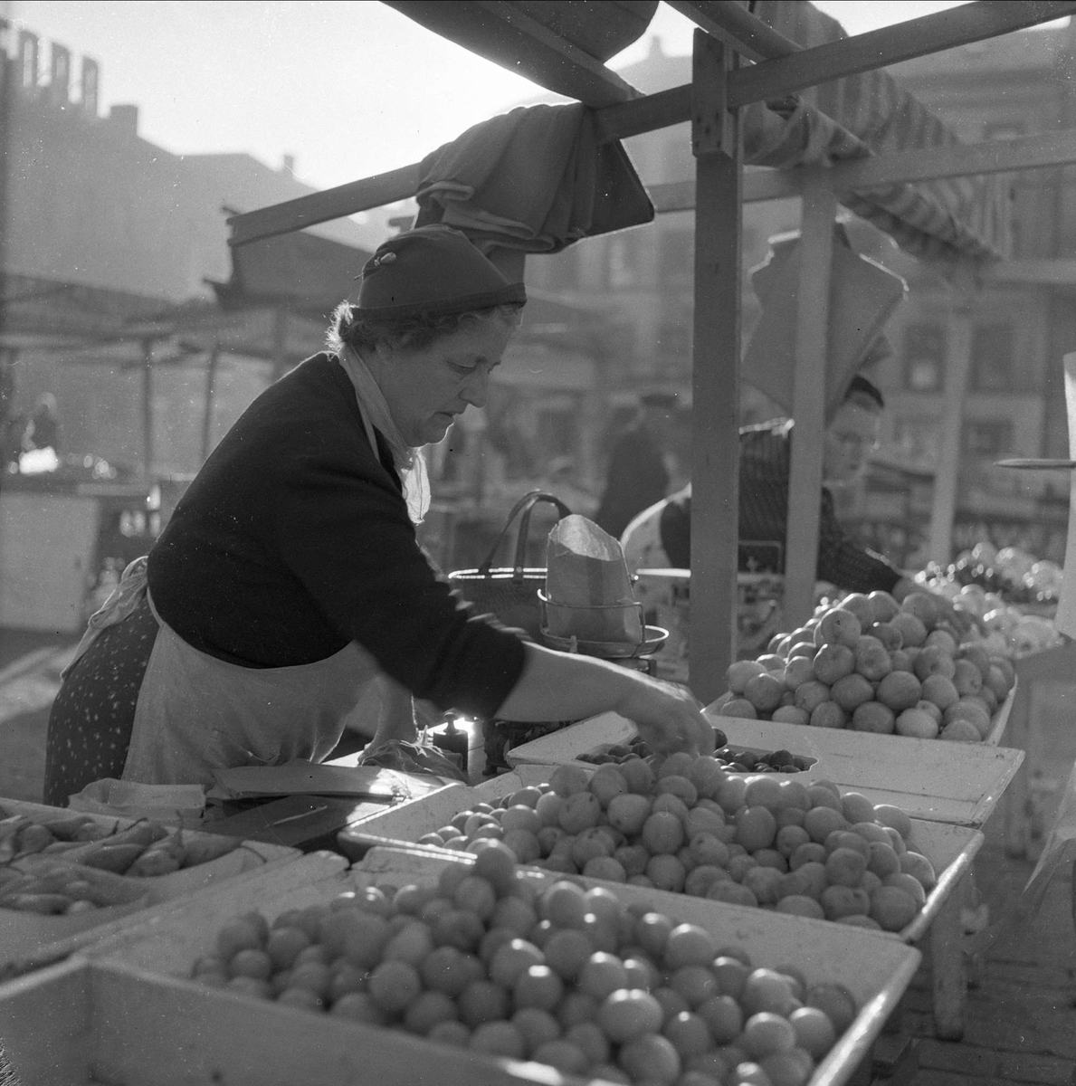 Torghandel, frukt og grønnsaker, Oslo, 12.09.1958.