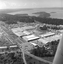 Ekeberg, Oslo, 11. juni 1959, landbruksutstilling, flyfoto o