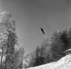 Søndre Land, Fluberg, 15.01.1962, trening i Flubergbakken.