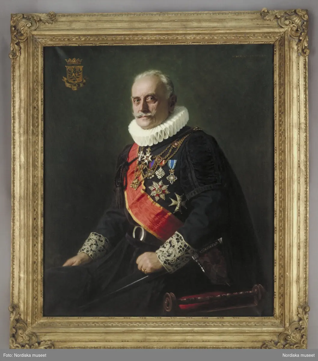 Porträtt av markis Claes Lagergren (1853-1930) i påvlig kammarherreuniform, utfört i Rom 1930 av Stephan Wladislaw Bakalowicz.