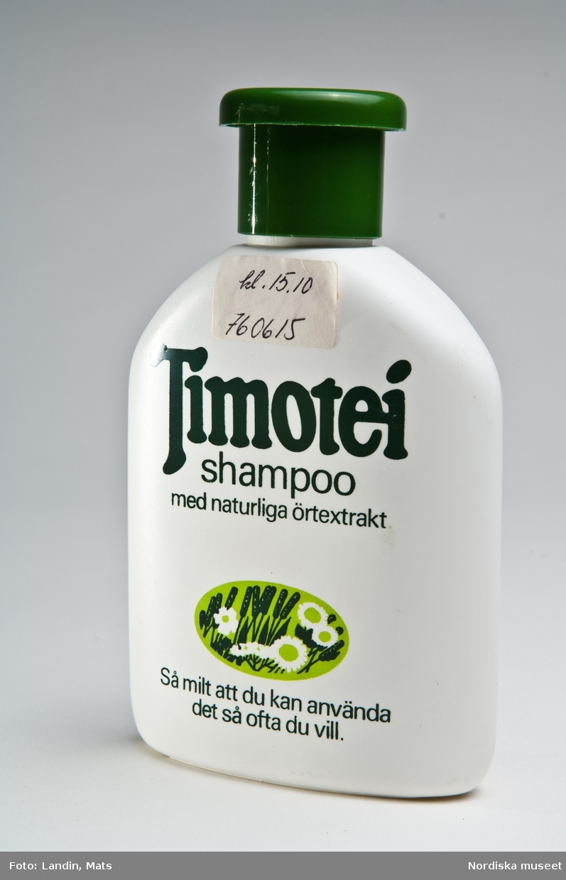 kupon Hollow overrasket Shampo flaska plast "Timotei shampoo" inv nr 319101 - Nordiska museet /  DigitaltMuseum