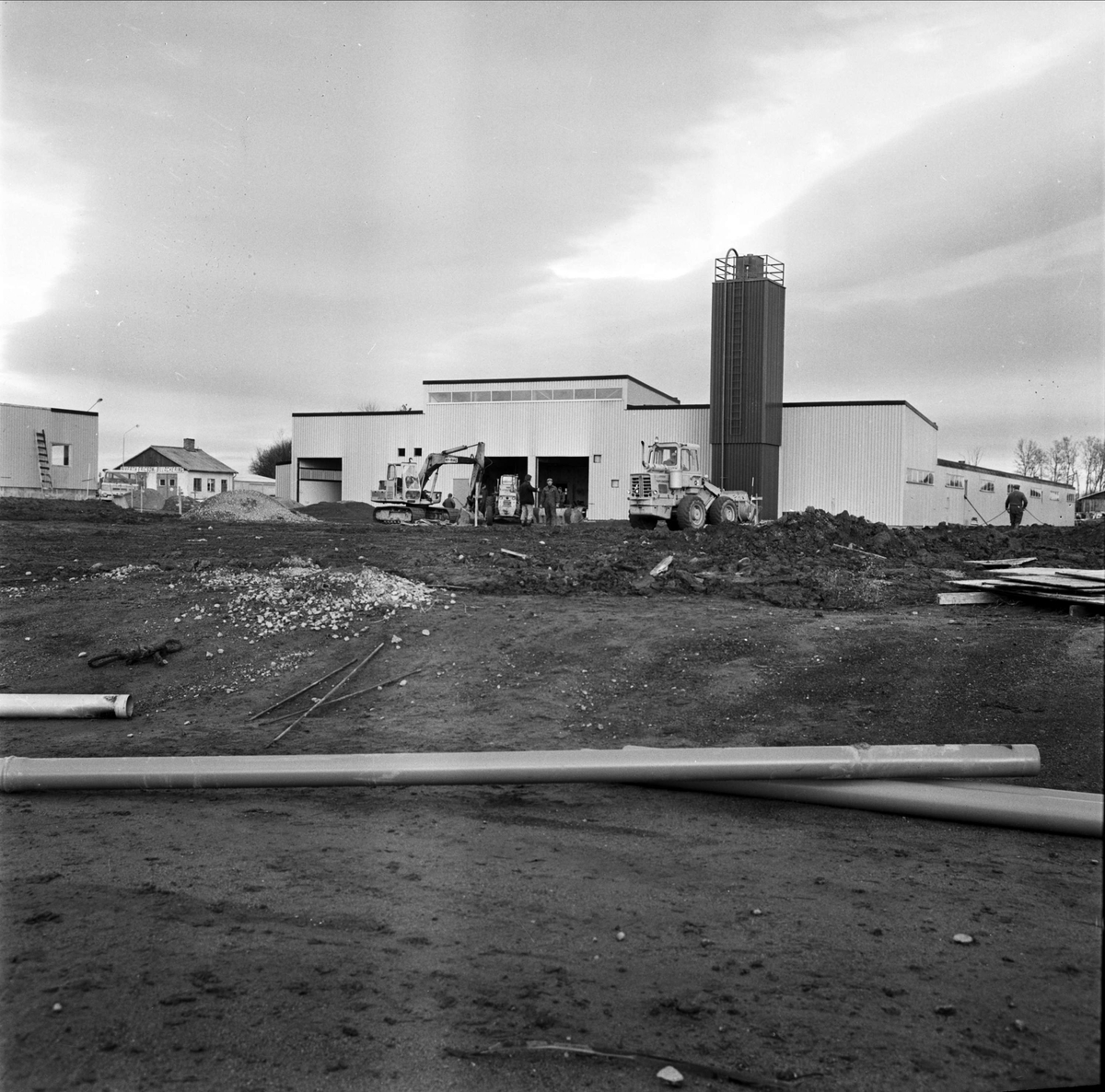 Avloppsreningsverk i Tierp, Uppland oktober 1973