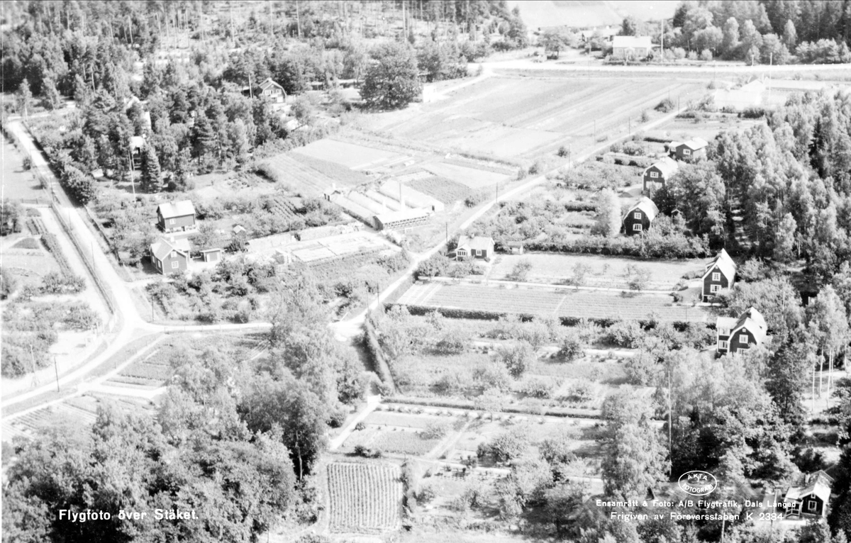 Flygfoto över Stäket, Uppland 1947