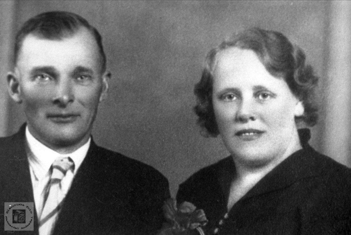 Portrett av ekteparet Ingvald og Jenny Hægeland.